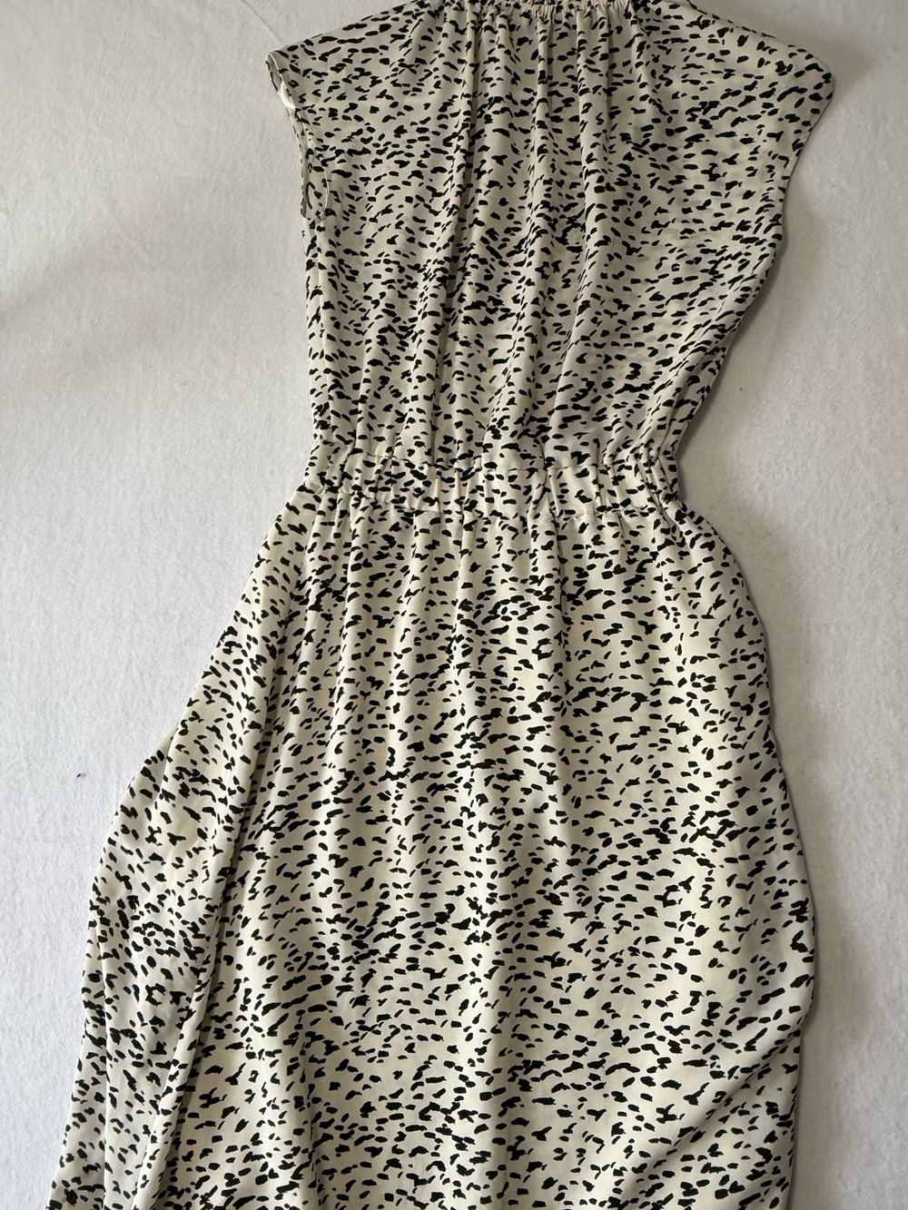 Banana Republic Cream Dress with Black Abstract Dot Print